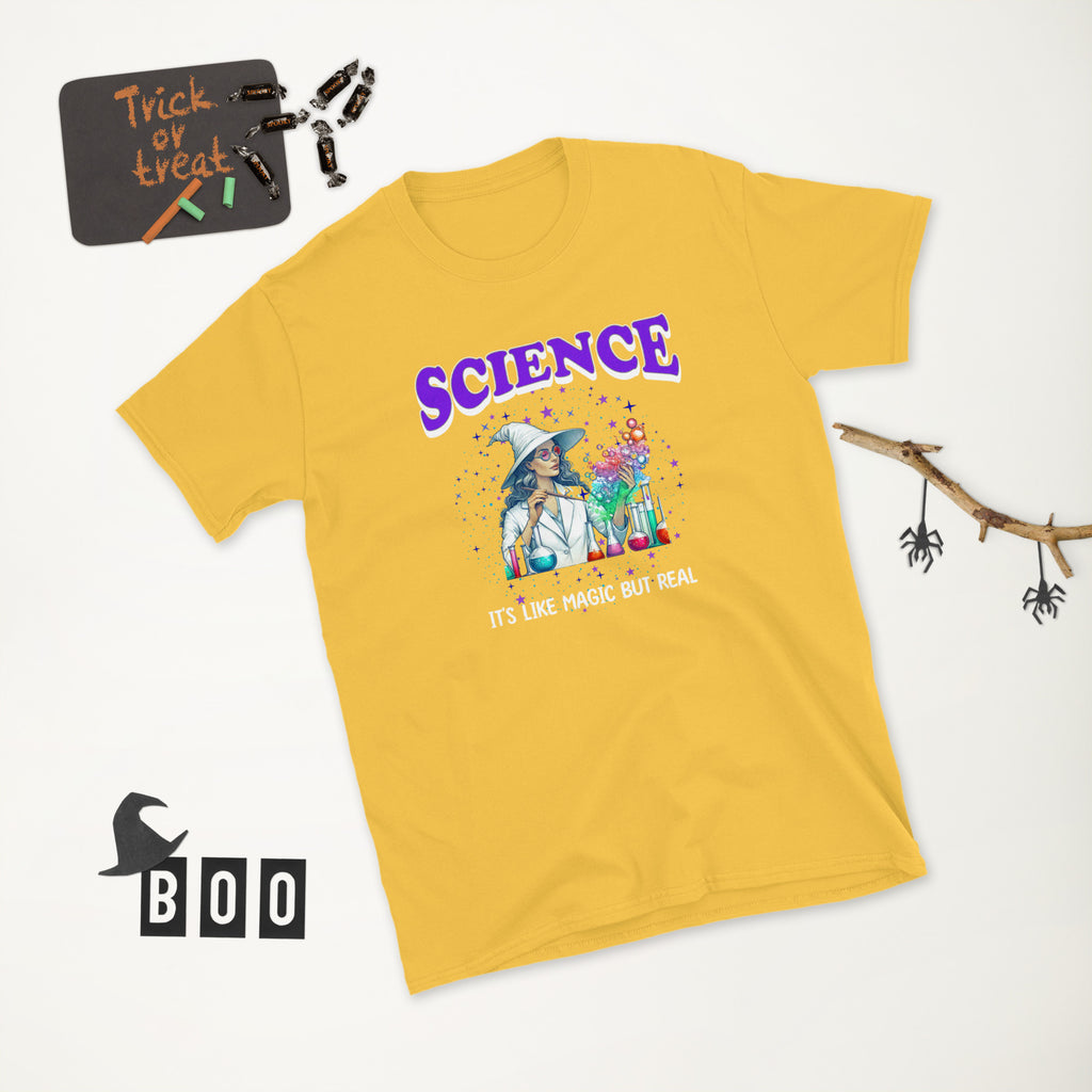 Science Like Magic But Real T-Shirt – Funny Nerdy Gift for Scientists, STEM Fans & Teachers